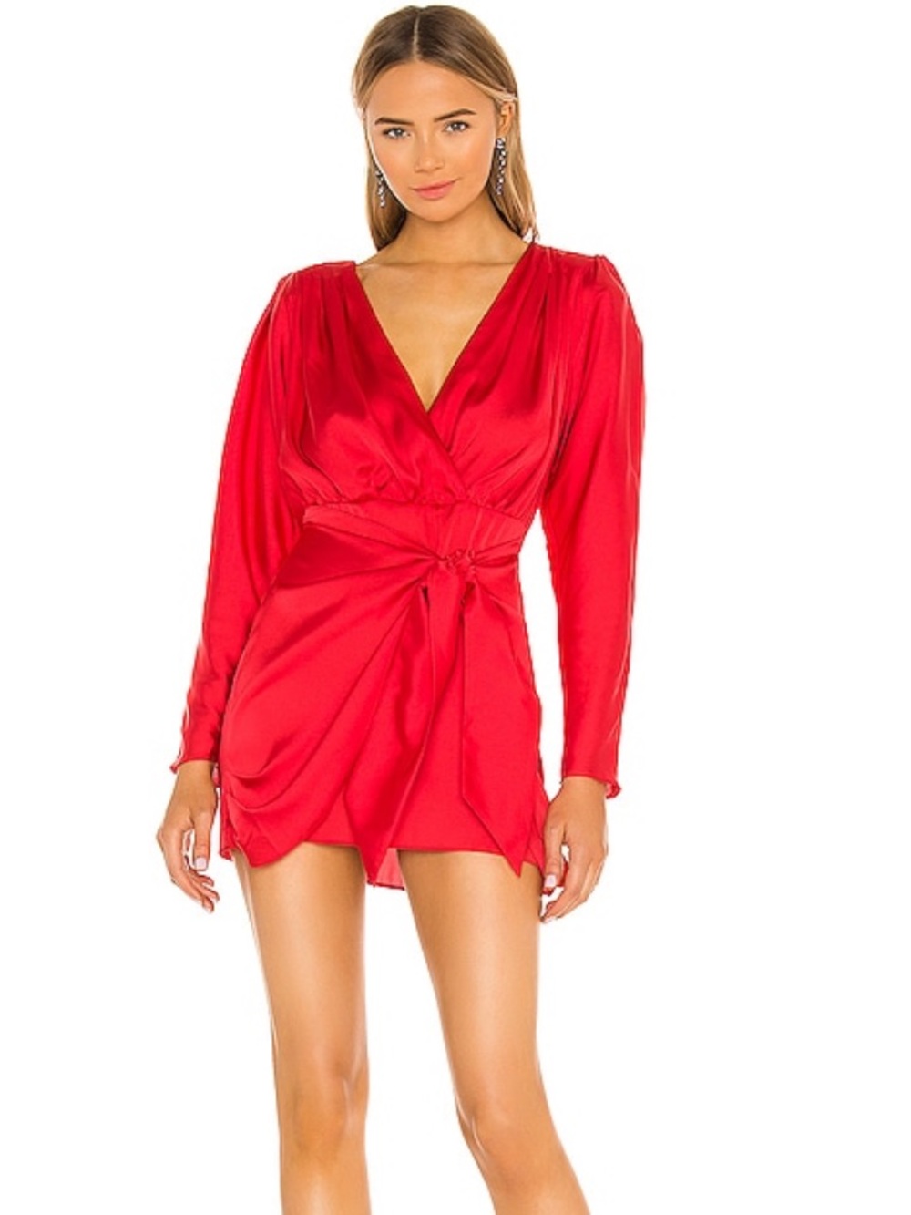 L'Academie The Dore Mini Dress in Red. Size XS